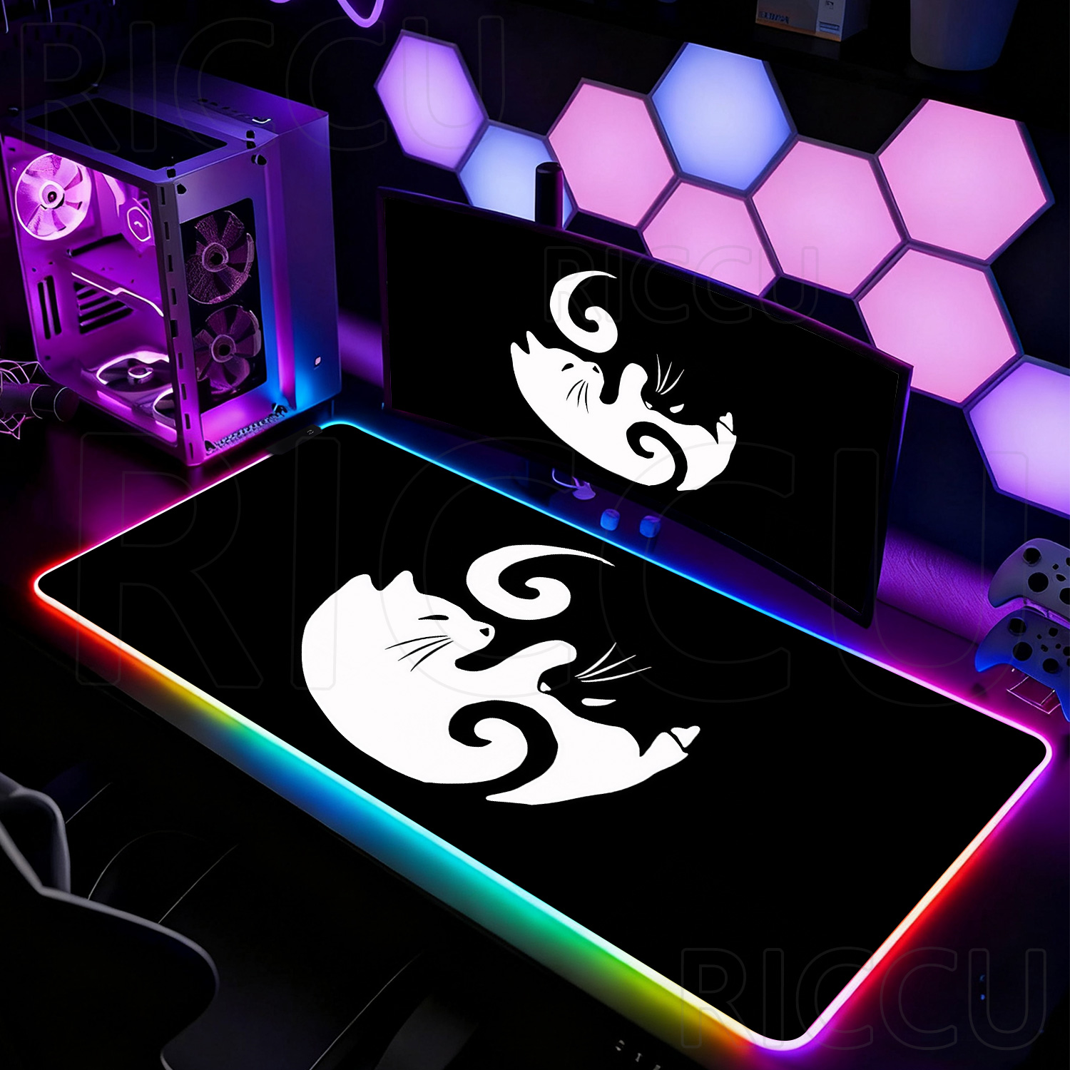 Laptop Accessories Rgb - Mouse Pad Grande RGB HD Preto