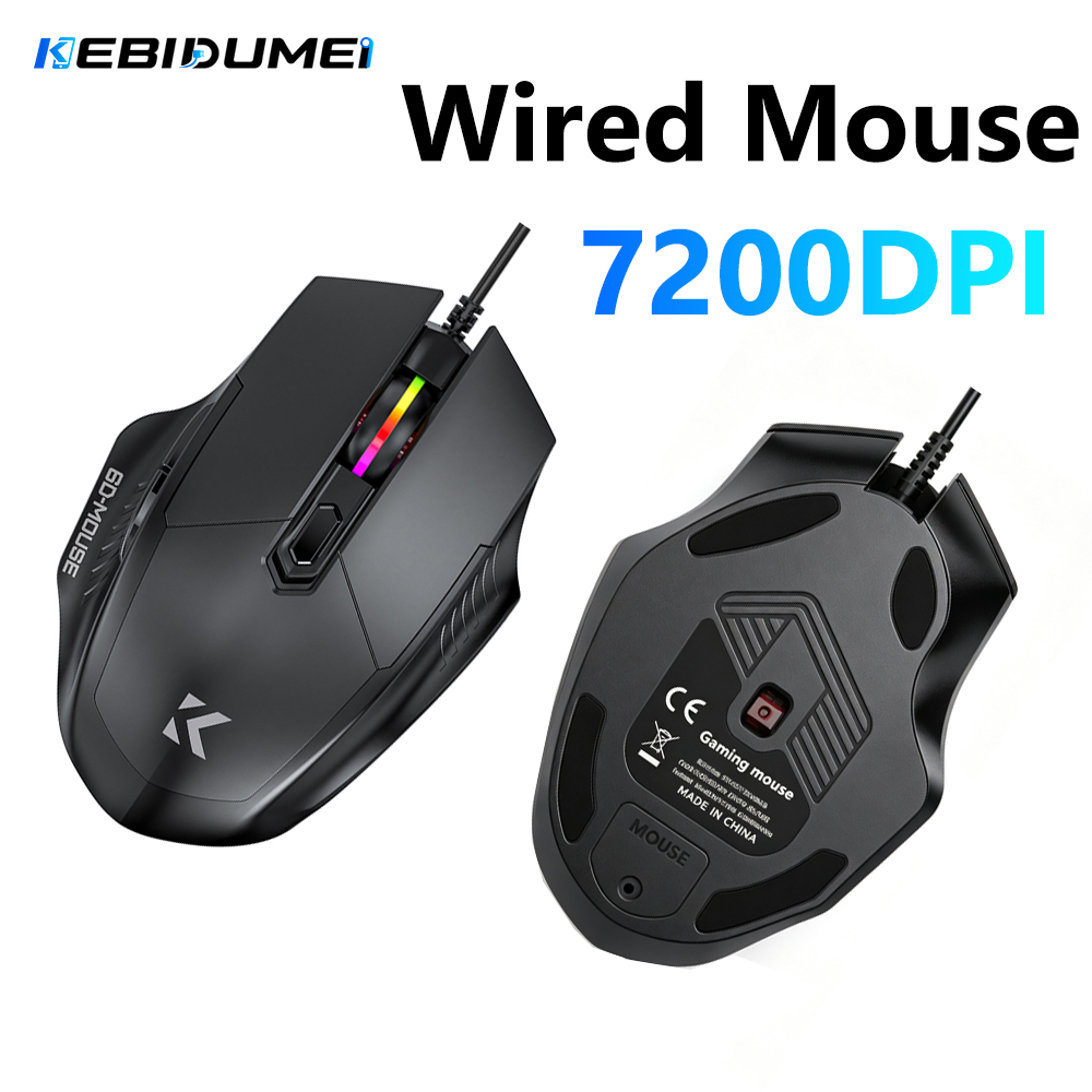 Laptop Accessories Rgb - KEBIDUMEI Mouse com fio 7200DPI, 6