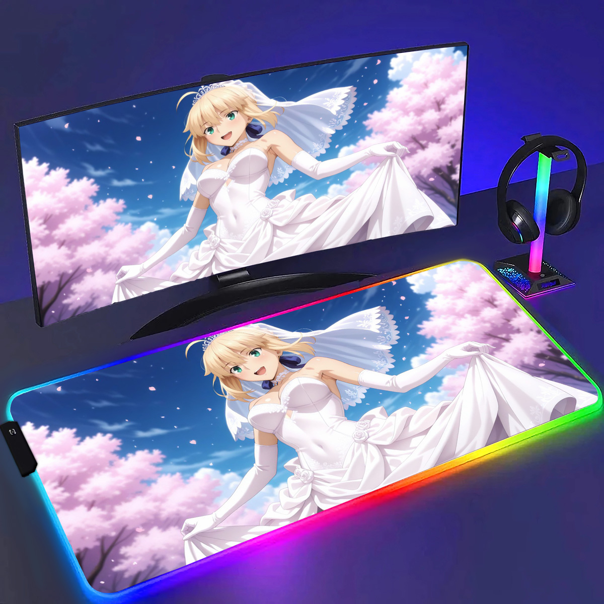 Laptop Accessories Rgb - Rgb anime destino sabre mousepad e-sports