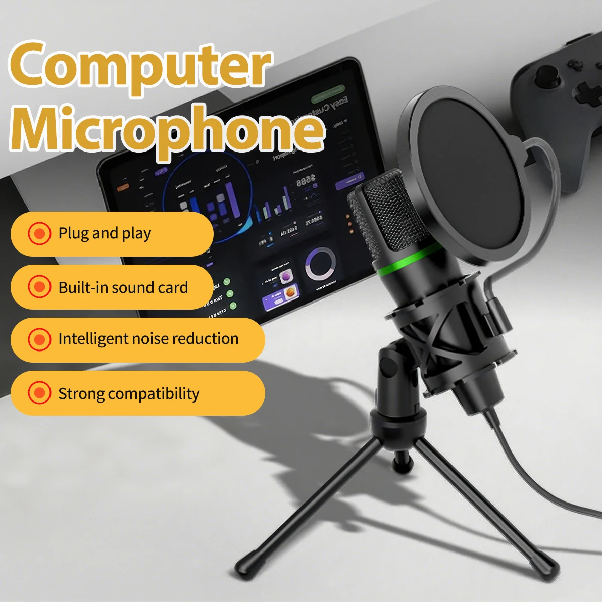 Microfone condensador usb com  - Laptop Accessories Rgb avaliação e preço