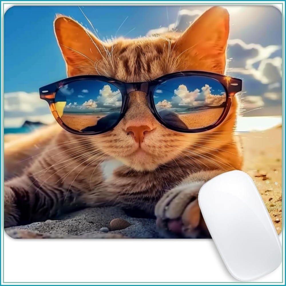 Mouse Pad Sunshine Beach Cat c - Laptop Accessories For Wrist Support avaliação e preço