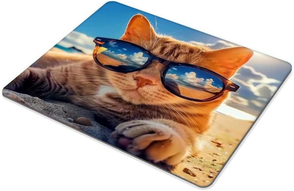 Mouse Pad Sunshine Beach Cat c - Laptop Accessories For Wrist Support avaliação e preço
