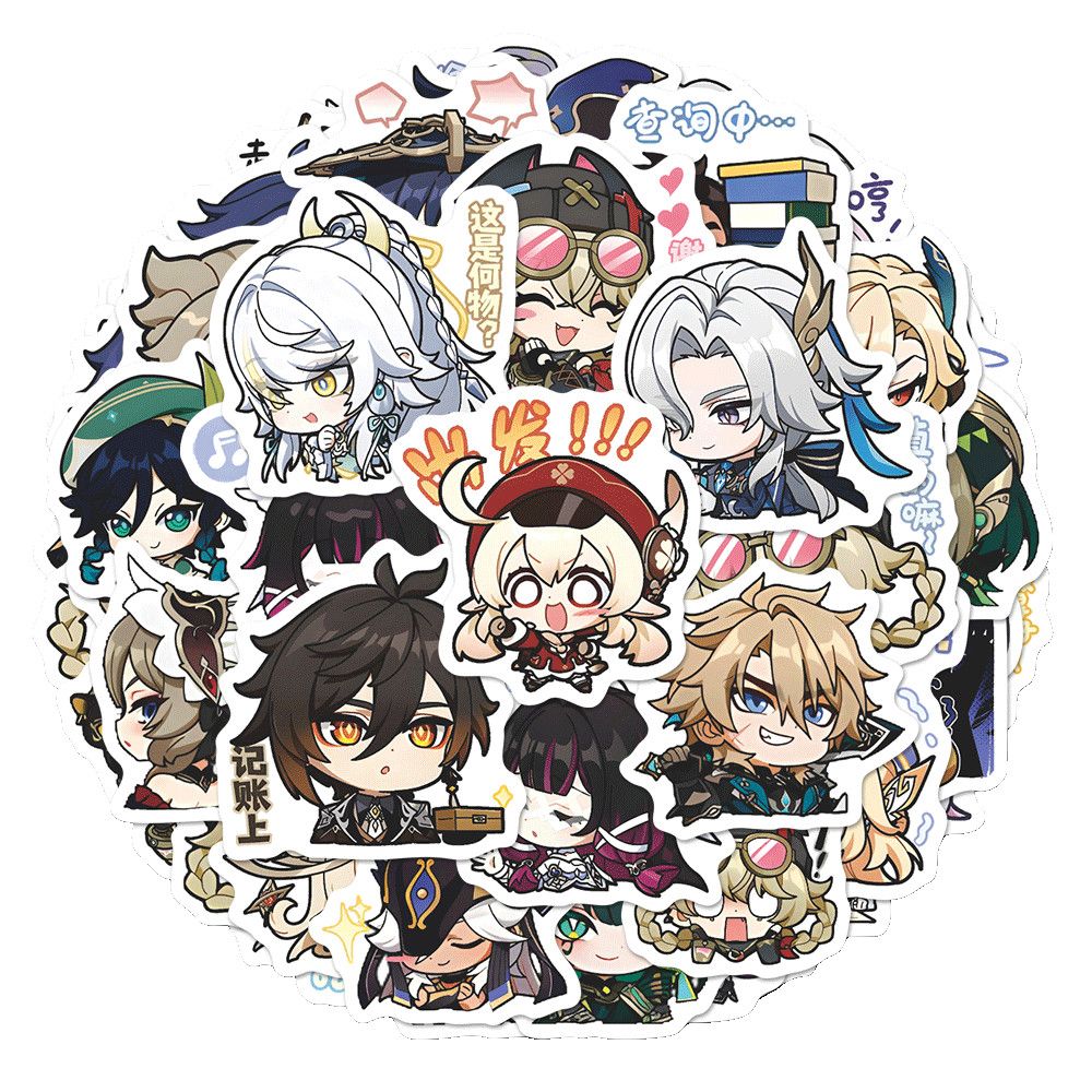 64PCS Adesivos de Anime Genshi - Laptop Accessories Wholesale avaliação e preço
